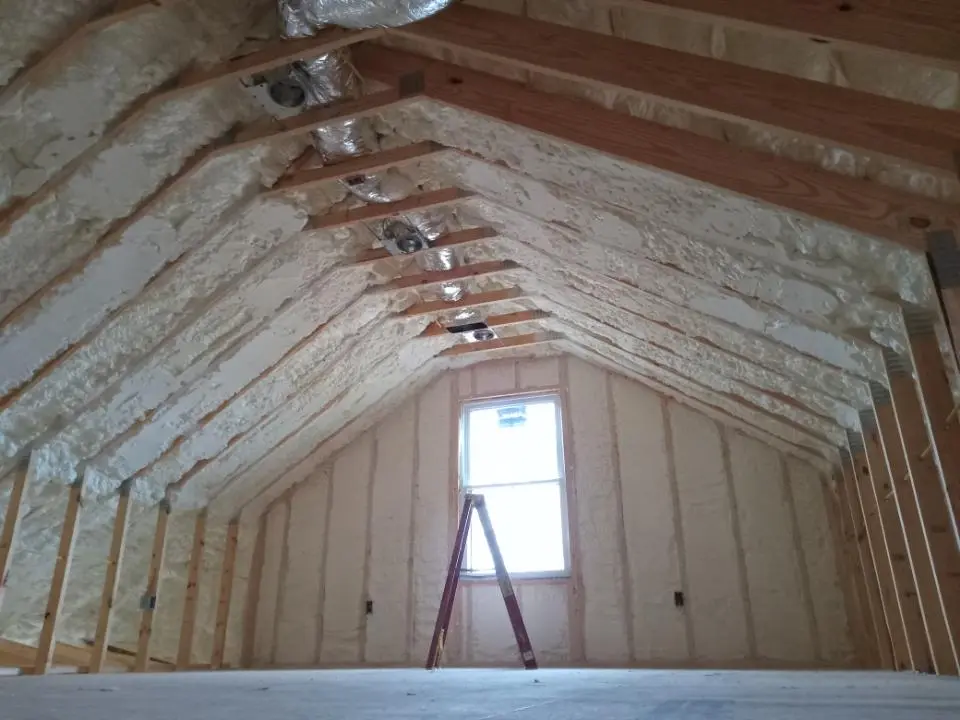 Spray foam roofing application for Crawl Space Insulation project in Harvey